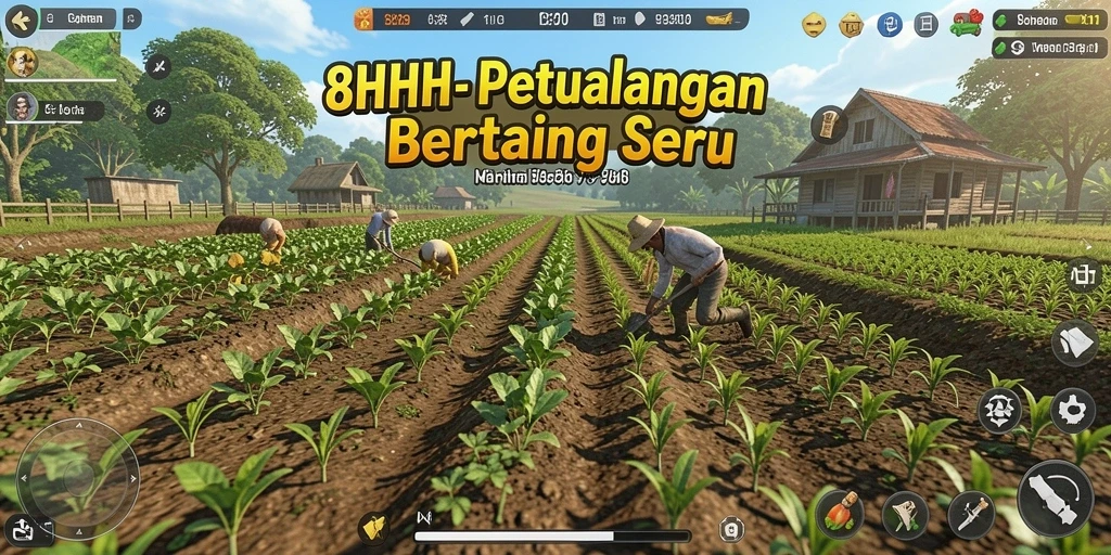 Tampilan gameplay Farming yang seru dan interaktif di 8HHH.