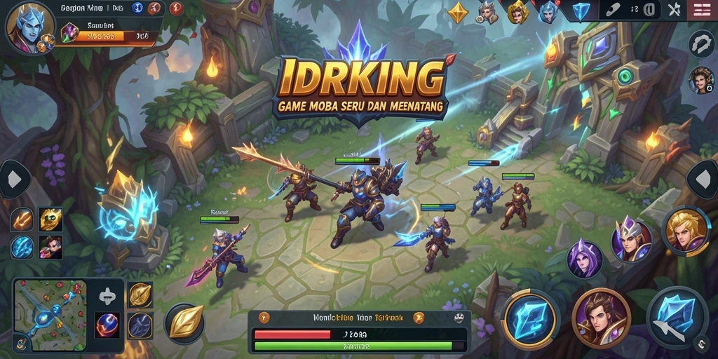 Gameplay menarik di IDRKING dengan pertarungan tim yang seru.
