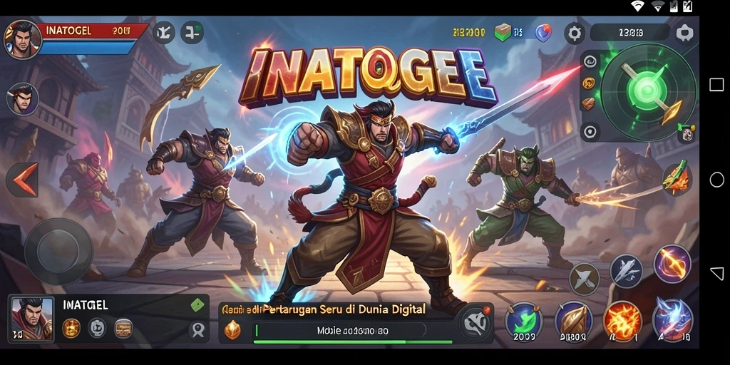 Tampilan gameplay INATOGEL yang mendebarkan di arena pertarungan.