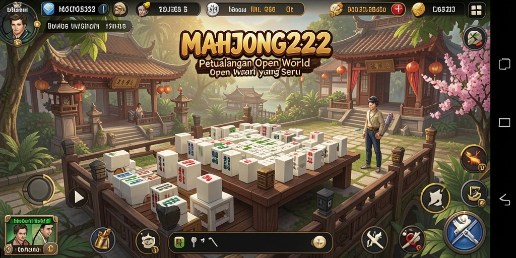 Tampilan gameplay seru MAHJONG222 dalam dunia Open World.