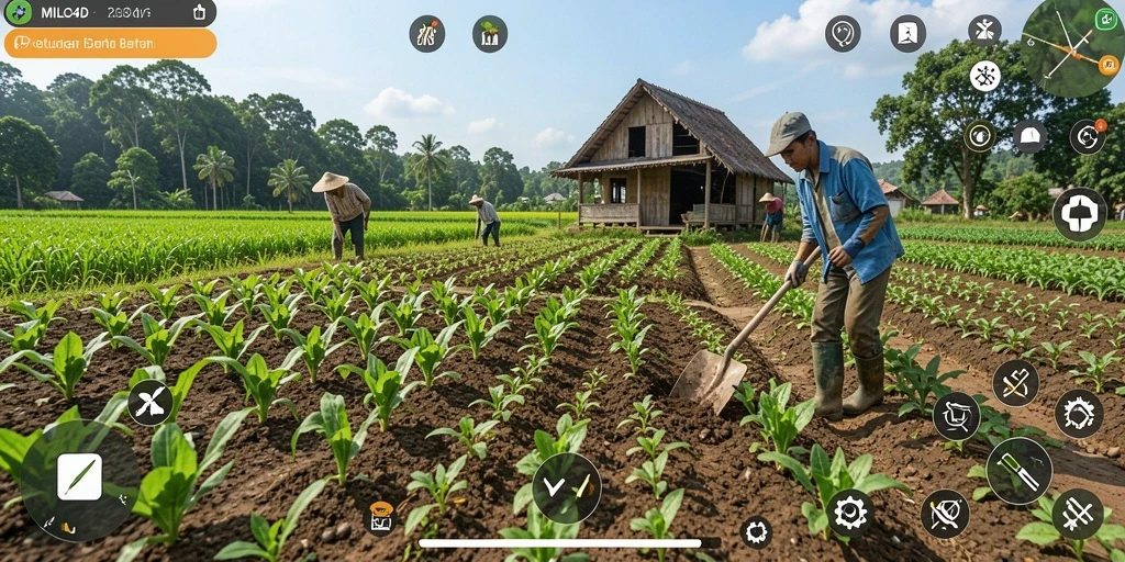 Tampilan gameplay menarik dari MILO4D yang menampilkan aktivitas bertani.