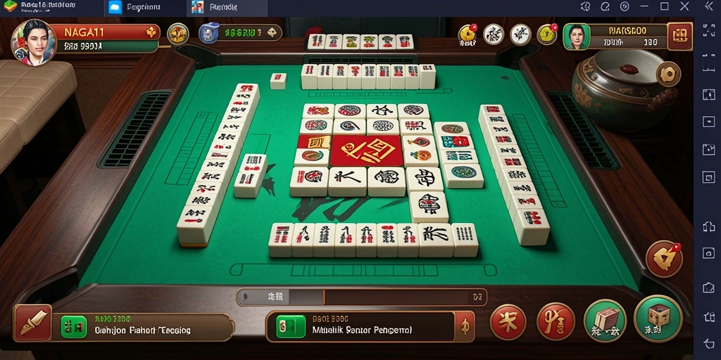 Screenshot utama NAGA11 menampilkan gameplay Mahjong yang seru.